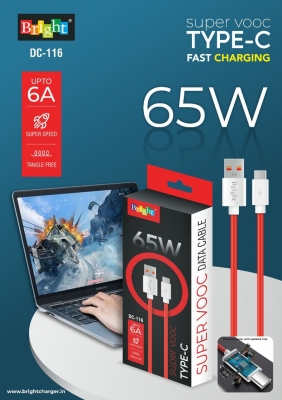 65 Watt Cable Fast Charging Cable